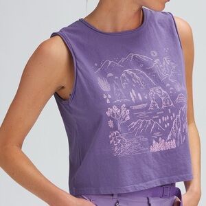 Parks Project Cropped Sleevless/Tank Top with National Park Landmarks in Purple
